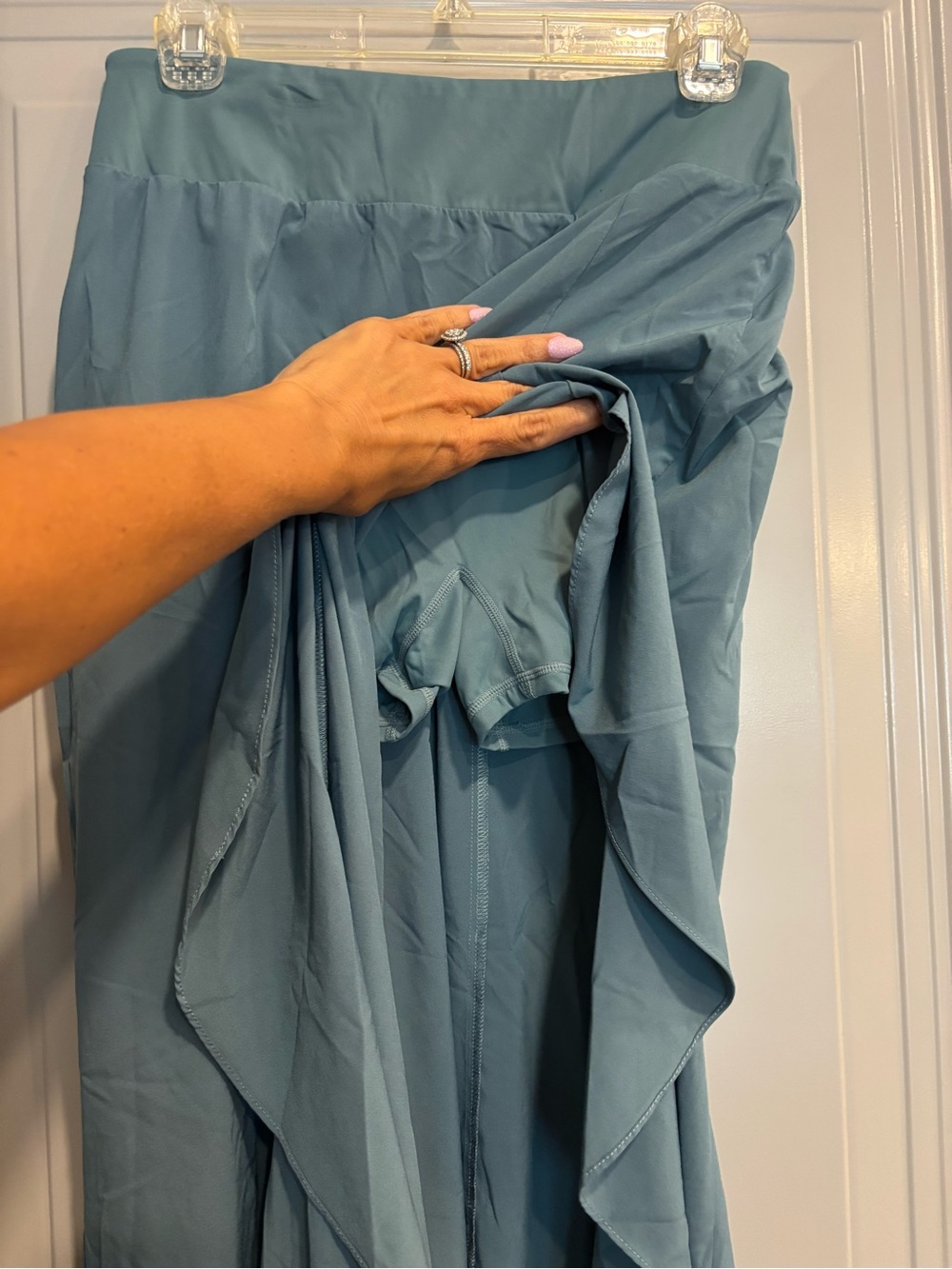 HALARA Dusty Teal Ruffle Maxi Skirt - Picture 2 of 3